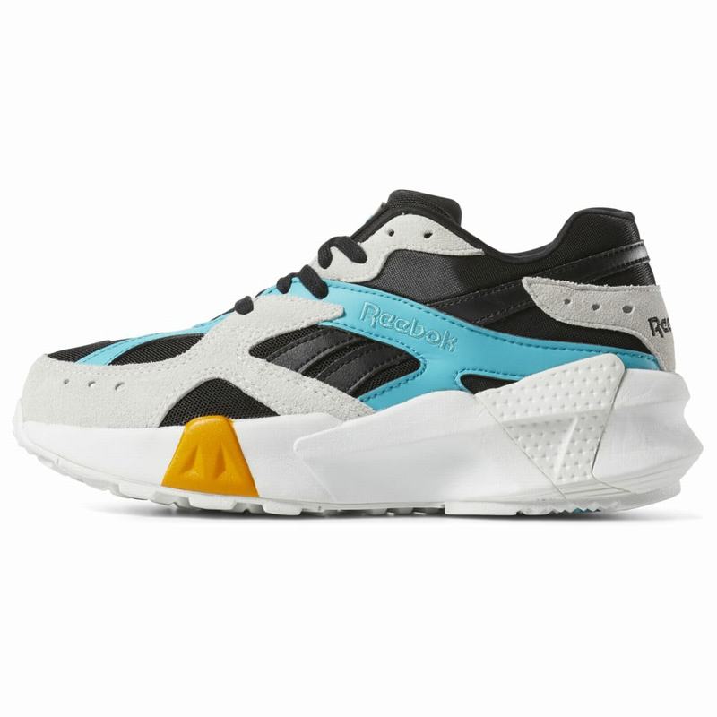Tenisi Reebok Aztrek Double X Gigi Hadid Barbati Gri/Negrii/Albastri/Aurii Romania RQ5169RD